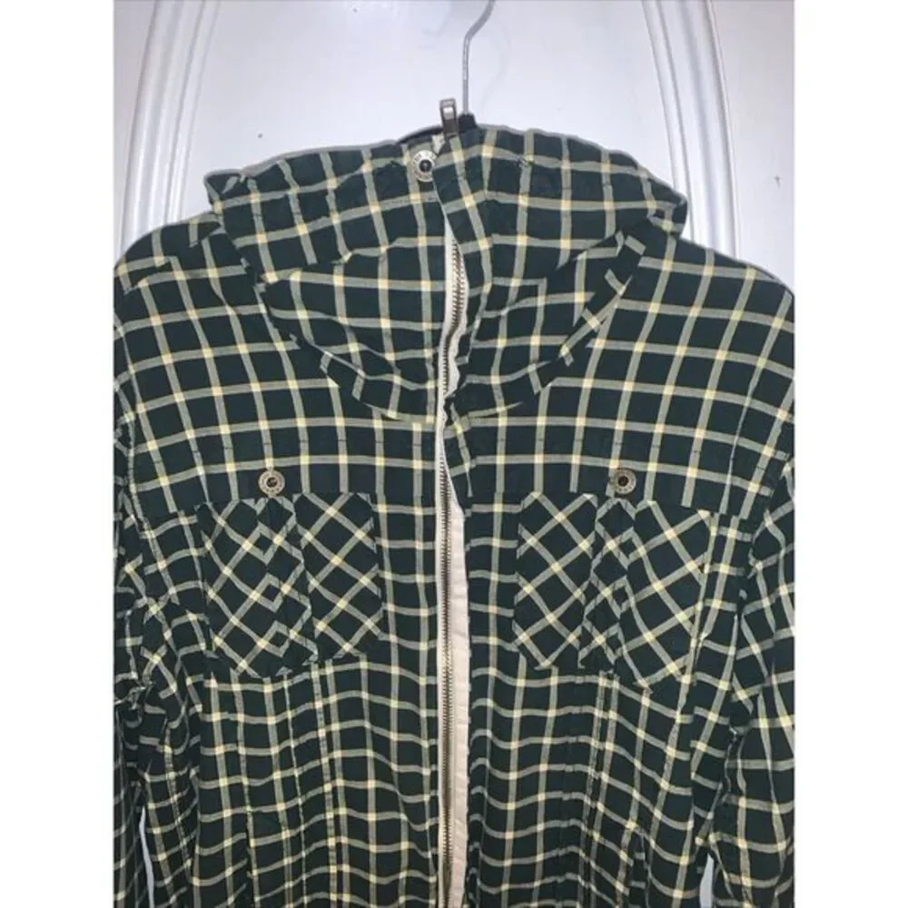 Artful dodger Men's Green‎ Plaid Zip Up Skater jacket sz XL grunge skater preppy